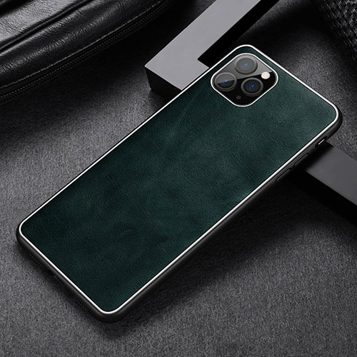 Soft Luxury Leather Snap On Case Cover R07 for Apple iPhone 11 Pro Max Green