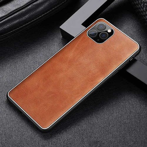 Soft Luxury Leather Snap On Case Cover R07 for Apple iPhone 11 Pro Orange