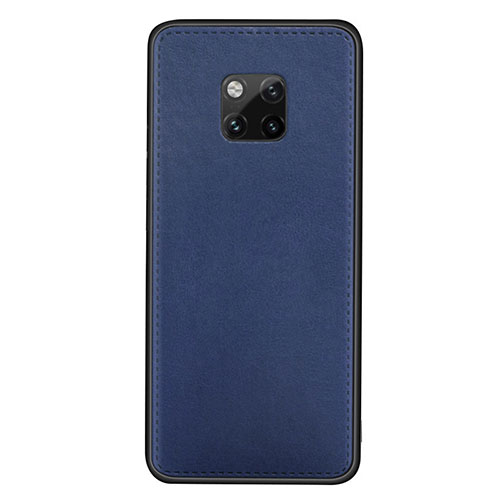 Soft Luxury Leather Snap On Case Cover R07 for Huawei Mate 20 Pro Blue