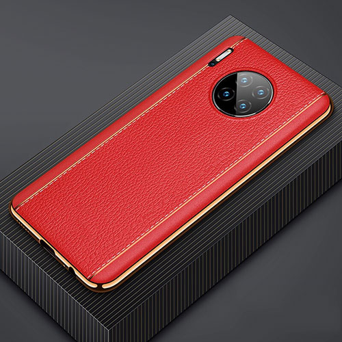 Soft Luxury Leather Snap On Case Cover R07 for Huawei Mate 30 Red