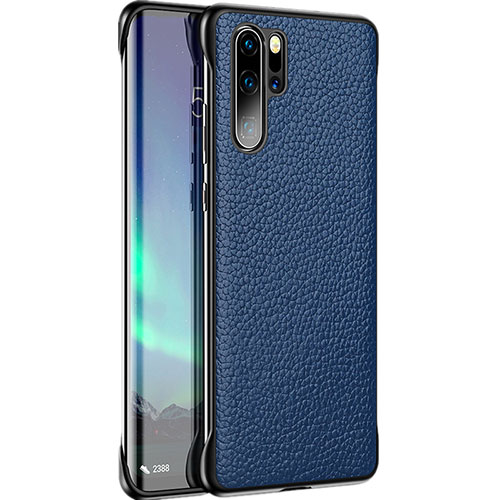 Soft Luxury Leather Snap On Case Cover R07 for Huawei P30 Pro Blue
