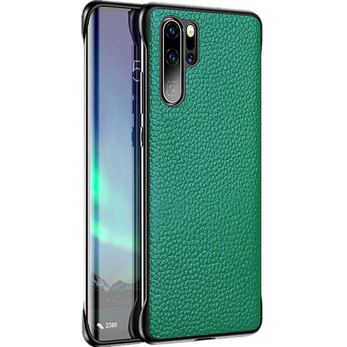 Soft Luxury Leather Snap On Case Cover R07 for Huawei P30 Pro Green