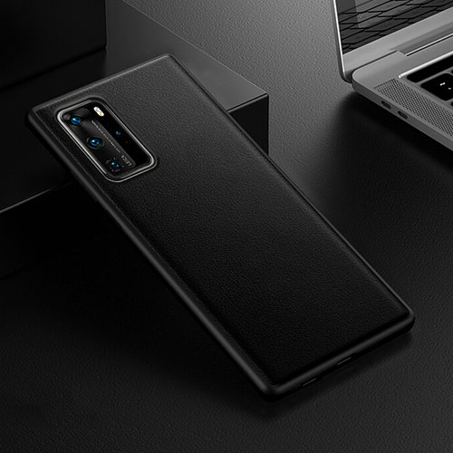 Soft Luxury Leather Snap On Case Cover R07 for Huawei P40 Pro Black