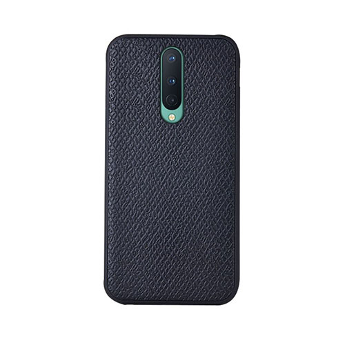 Soft Luxury Leather Snap On Case Cover R07 for OnePlus 8 Black