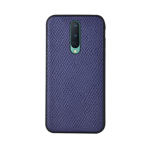 Soft Luxury Leather Snap On Case Cover R07 for OnePlus 8 Blue