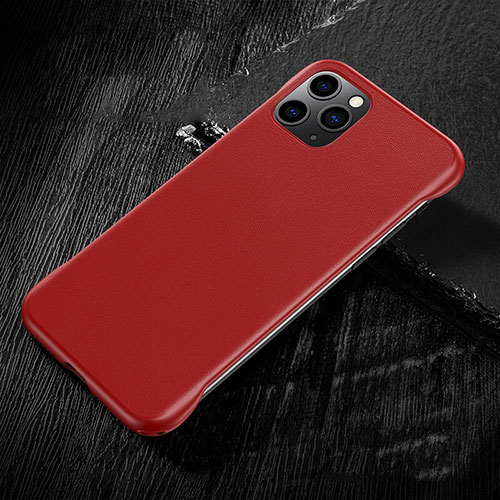 Soft Luxury Leather Snap On Case Cover R08 for Apple iPhone 11 Pro Max Red