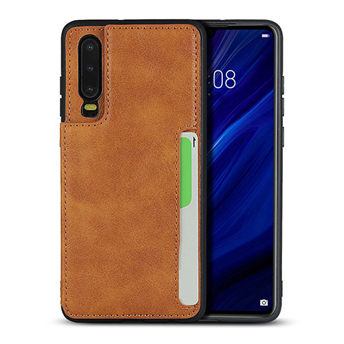 Soft Luxury Leather Snap On Case Cover R08 for Huawei P30 Orange