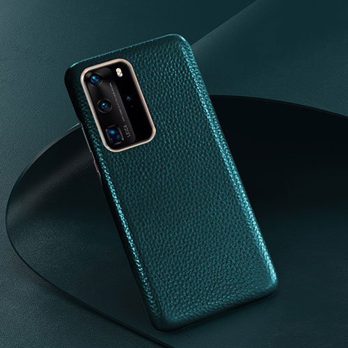 Soft Luxury Leather Snap On Case Cover R08 for Huawei P40 Pro Green