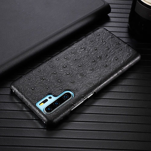 Soft Luxury Leather Snap On Case Cover R09 for Huawei P30 Pro Black