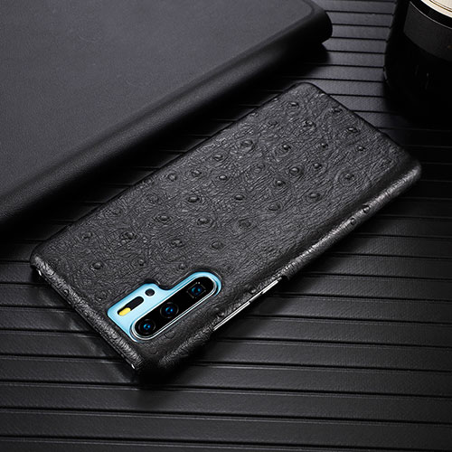 Soft Luxury Leather Snap On Case Cover R09 for Huawei P30 Pro New Edition Black