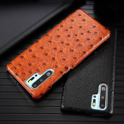 Soft Luxury Leather Snap On Case Cover R09 for Huawei P30 Pro New Edition Orange