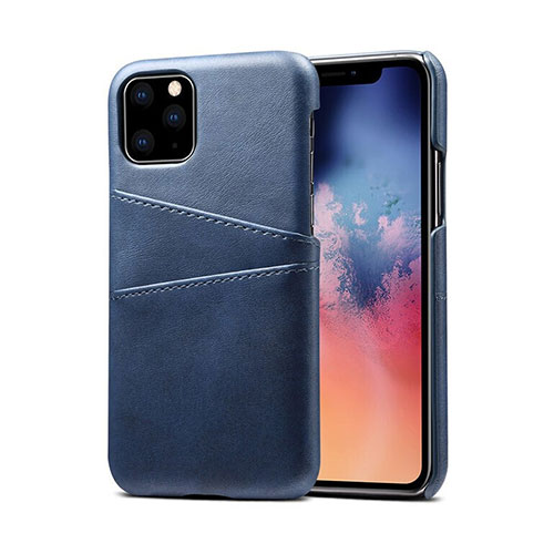 Soft Luxury Leather Snap On Case Cover R10 for Apple iPhone 11 Pro Max Blue