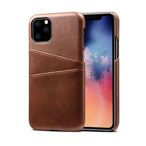 Soft Luxury Leather Snap On Case Cover R10 for Apple iPhone 11 Pro Max Brown