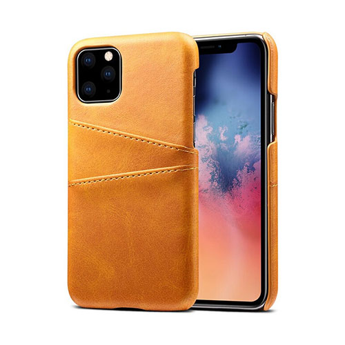 Soft Luxury Leather Snap On Case Cover R10 for Apple iPhone 11 Pro Orange