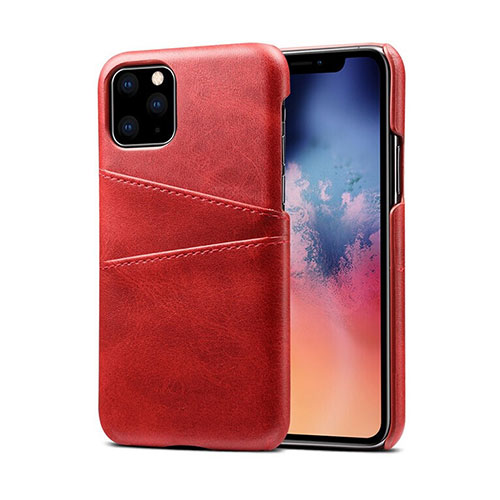 Soft Luxury Leather Snap On Case Cover R10 for Apple iPhone 11 Pro Red