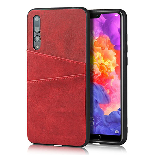 Soft Luxury Leather Snap On Case Cover R10 for Huawei P20 Pro Red