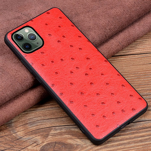 Soft Luxury Leather Snap On Case Cover R12 for Apple iPhone 11 Pro Max Red