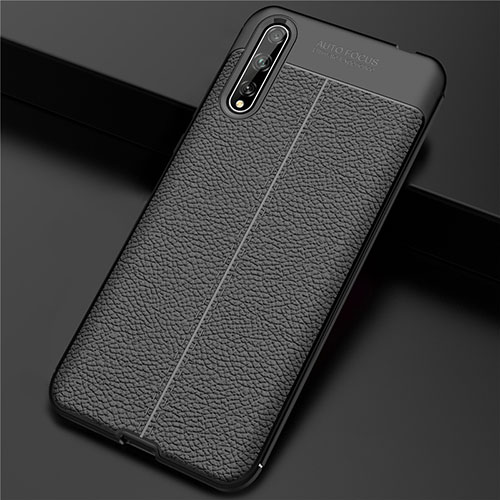 Soft Luxury Leather Snap On Case Cover S01 for Huawei Enjoy 10S Black