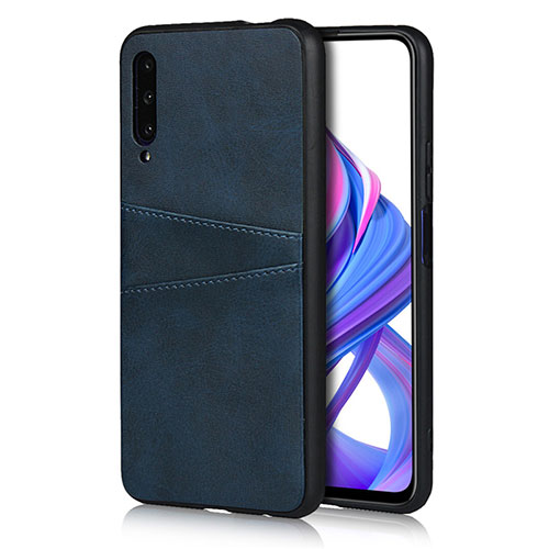 Soft Luxury Leather Snap On Case Cover S01 for Huawei Honor 9X Pro Blue