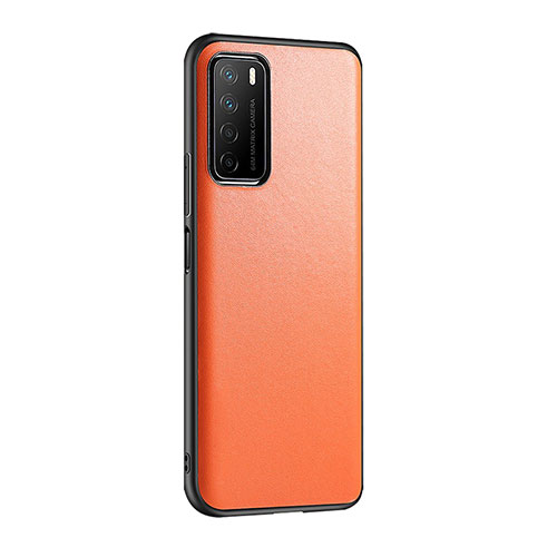 Soft Luxury Leather Snap On Case Cover S01 for Huawei Honor Play4 5G Orange