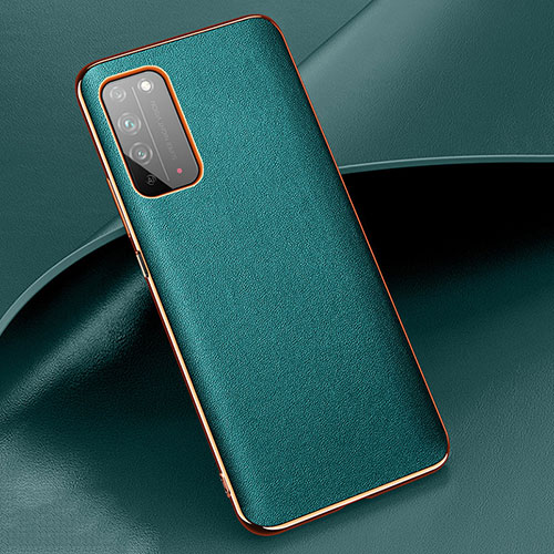 Soft Luxury Leather Snap On Case Cover S01 for Huawei Honor X10 5G Cyan