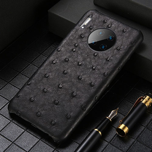 Soft Luxury Leather Snap On Case Cover S01 for Huawei Mate 30E Pro 5G Black