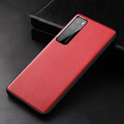 Soft Luxury Leather Snap On Case Cover S01 for Huawei Nova 7 Pro 5G Red
