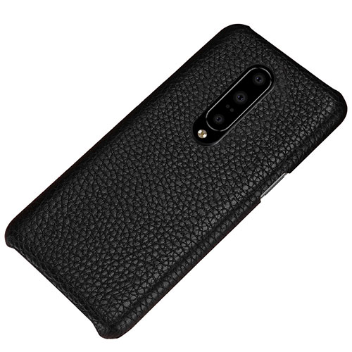Soft Luxury Leather Snap On Case Cover S01 for OnePlus 7 Pro Black