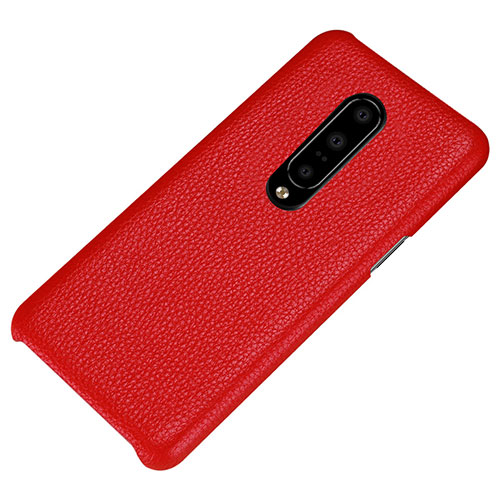 Soft Luxury Leather Snap On Case Cover S01 for OnePlus 7 Pro Red