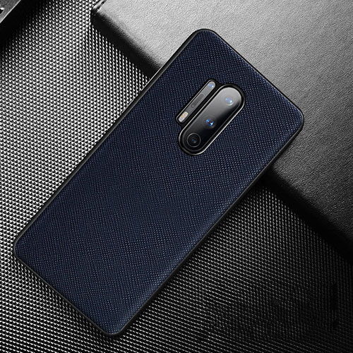 Soft Luxury Leather Snap On Case Cover S01 for OnePlus 8 Pro Blue