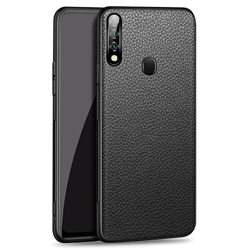 Soft Luxury Leather Snap On Case Cover S01 for Oppo A8 Black