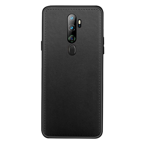 Soft Luxury Leather Snap On Case Cover S01 for Oppo A9 (2020) Black