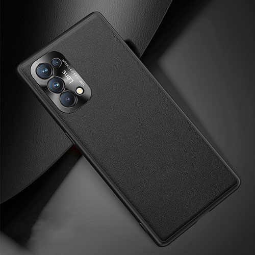 Soft Luxury Leather Snap On Case Cover S01 for Oppo Reno5 5G Black
