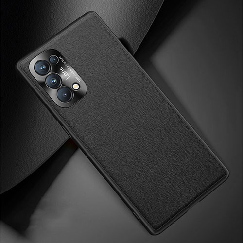 Soft Luxury Leather Snap On Case Cover S01 for Oppo Reno5 Pro 5G Black