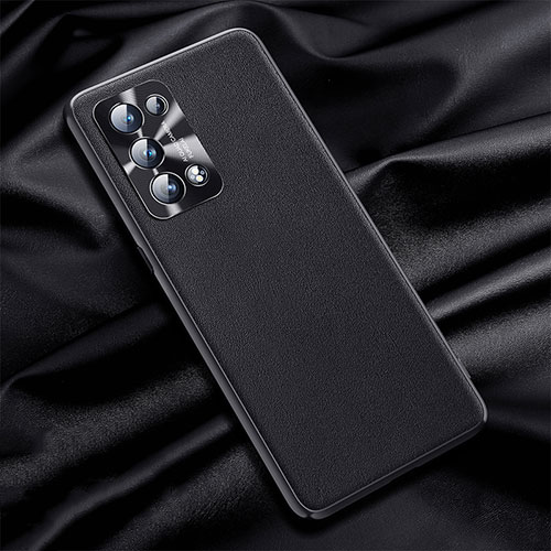 Soft Luxury Leather Snap On Case Cover S01 for Oppo Reno6 Pro+ Plus 5G Black