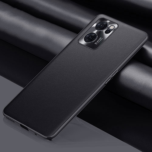 Soft Luxury Leather Snap On Case Cover S01 for Oppo Reno7 5G Black