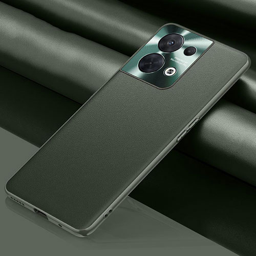Soft Luxury Leather Snap On Case Cover S01 for Oppo Reno9 Pro 5G Green