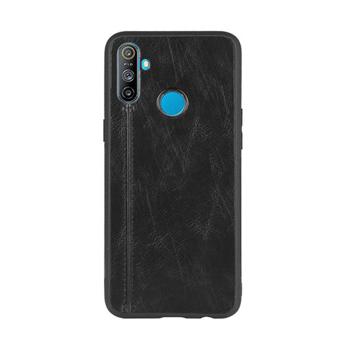 Soft Luxury Leather Snap On Case Cover S01 for Realme C3 Black