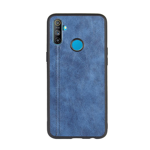 Soft Luxury Leather Snap On Case Cover S01 for Realme C3 Blue