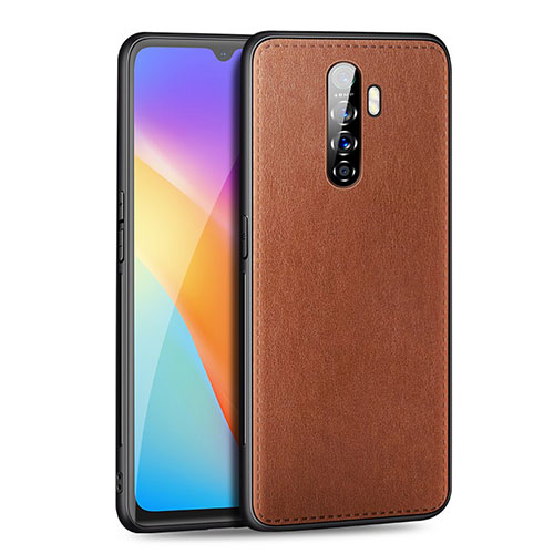 Soft Luxury Leather Snap On Case Cover S01 for Realme X2 Pro Brown