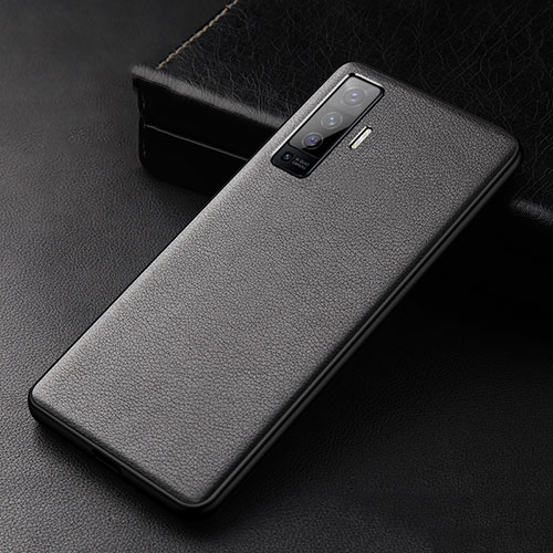 Soft Luxury Leather Snap On Case Cover S01 for Vivo X50 5G Black