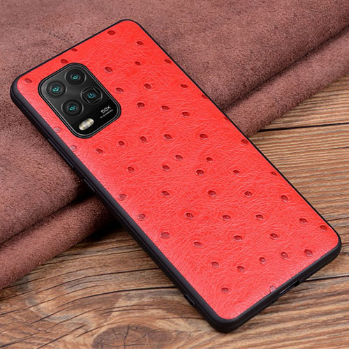 Soft Luxury Leather Snap On Case Cover S01 for Xiaomi Mi 10 Lite Red