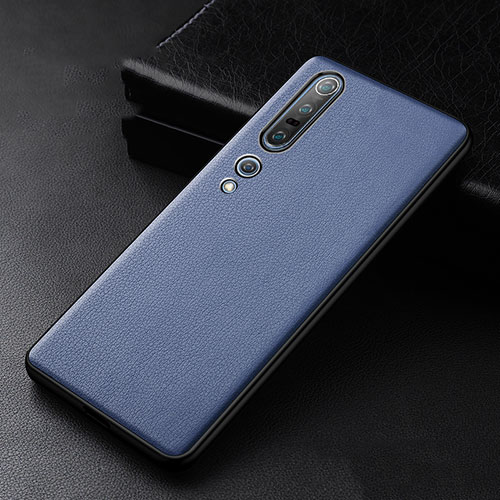 Soft Luxury Leather Snap On Case Cover S01 for Xiaomi Mi 10 Pro Blue