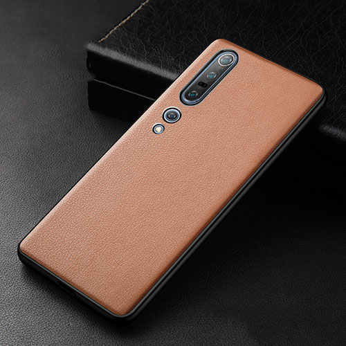 Soft Luxury Leather Snap On Case Cover S01 for Xiaomi Mi 10 Pro Orange