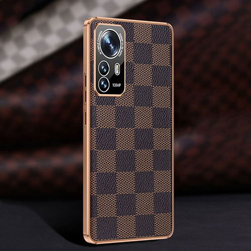 Soft Luxury Leather Snap On Case Cover S01 for Xiaomi Mi 12S 5G Brown