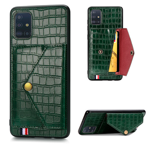 Soft Luxury Leather Snap On Case Cover S01D for Samsung Galaxy A71 4G A715 Green