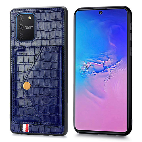 Soft Luxury Leather Snap On Case Cover S01D for Samsung Galaxy A91 Blue