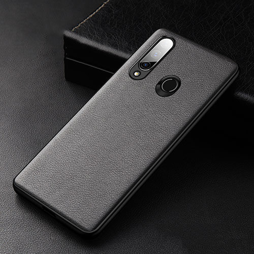 Soft Luxury Leather Snap On Case Cover S02 for Huawei Enjoy 10 Plus Black