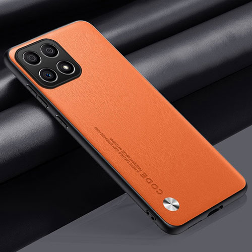 Soft Luxury Leather Snap On Case Cover S02 for Huawei Honor X6a Orange