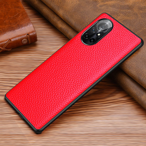 Soft Luxury Leather Snap On Case Cover S02 for Huawei Nova 8 5G Red